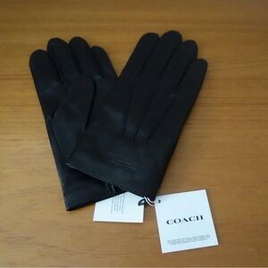 NWT Coach Black Leather Men's Gloves Size XL